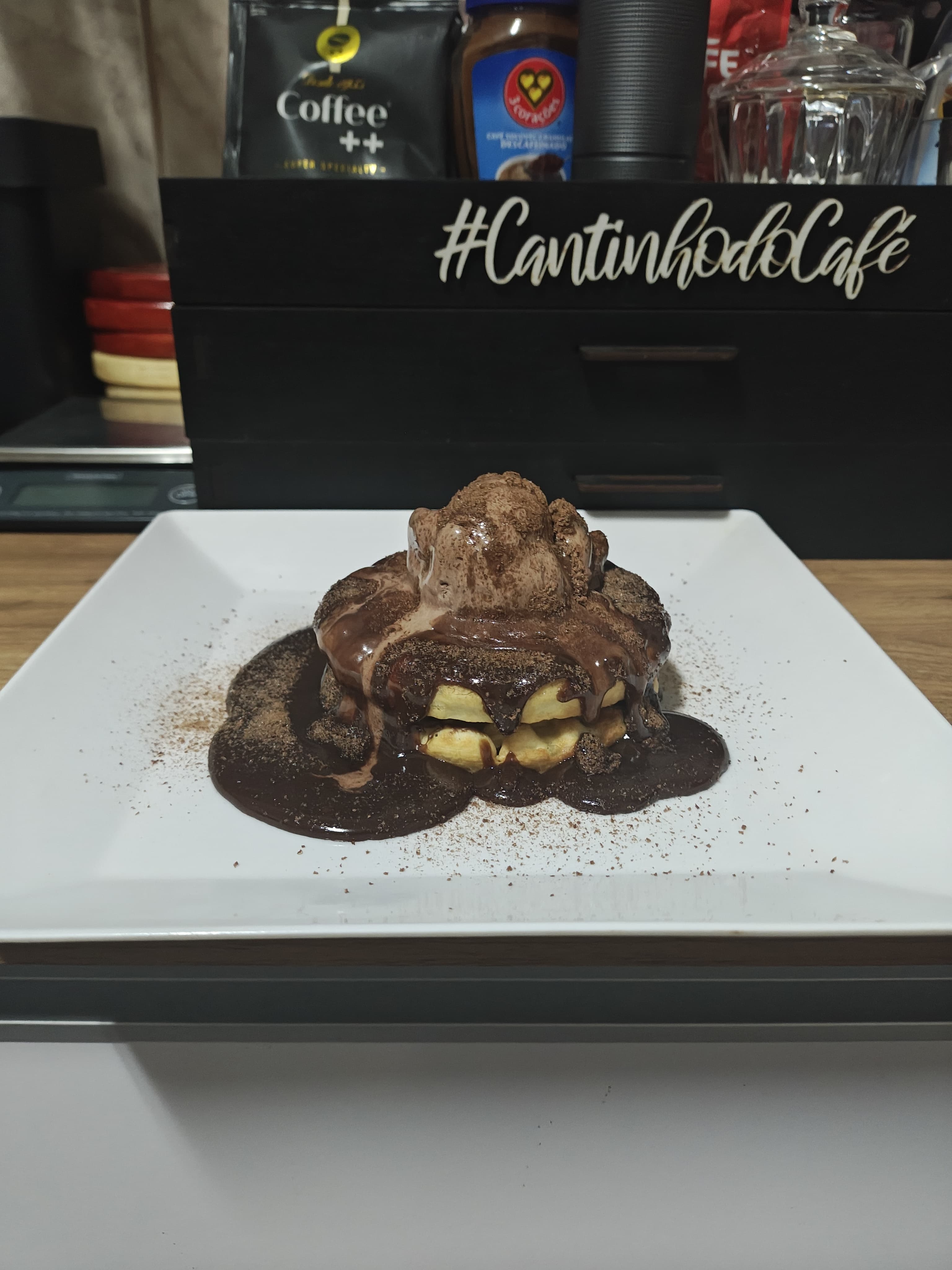 Waffle de Nutella c/ sorvete